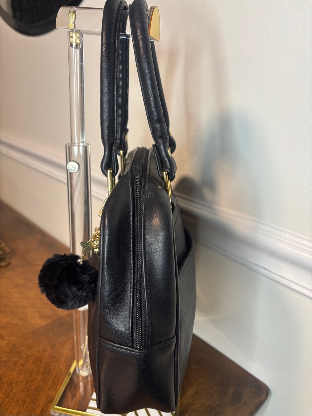 Tignanello Black Leather Satchel - Picture 6 of 16